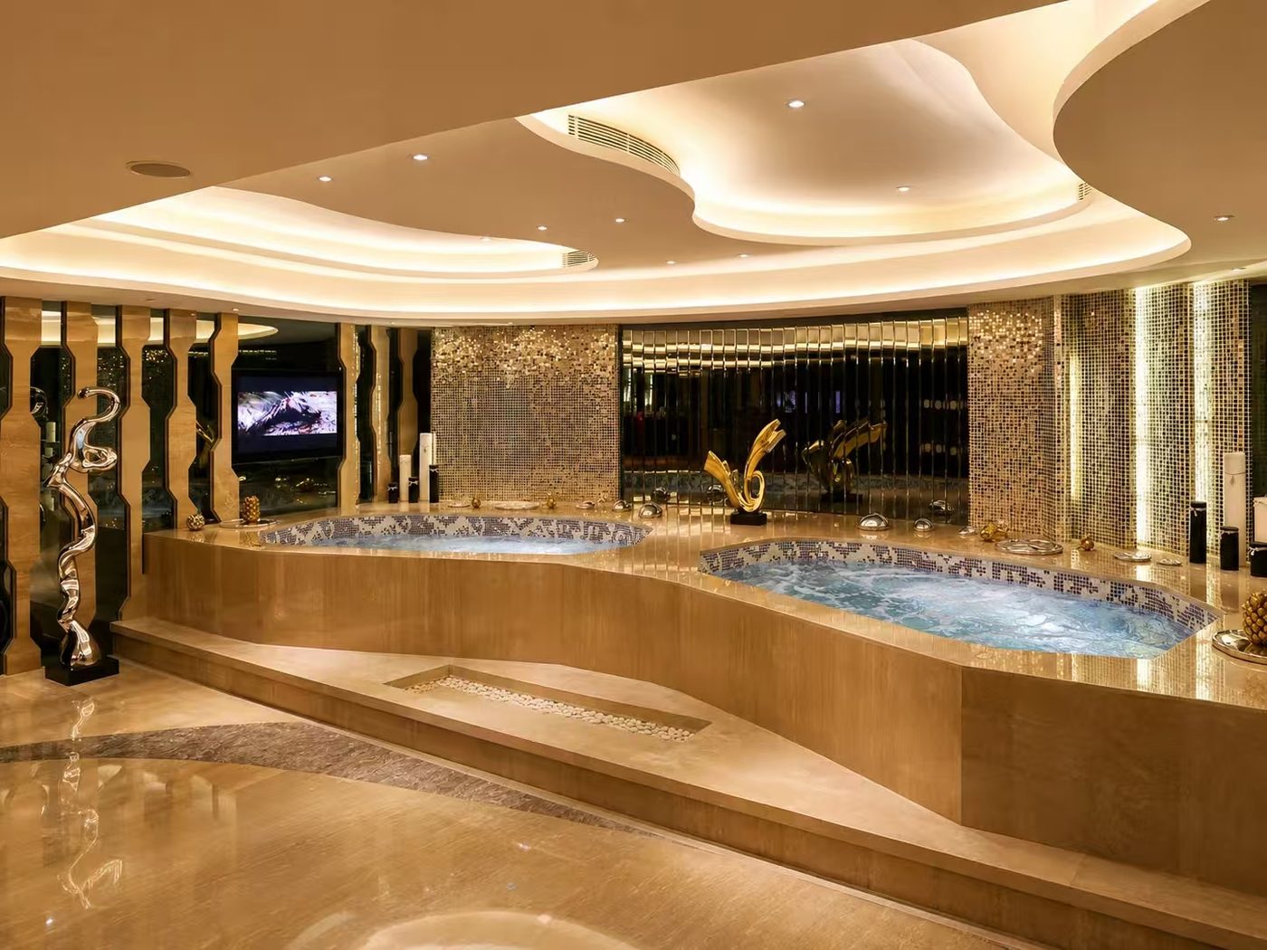 Marble bath hall.
