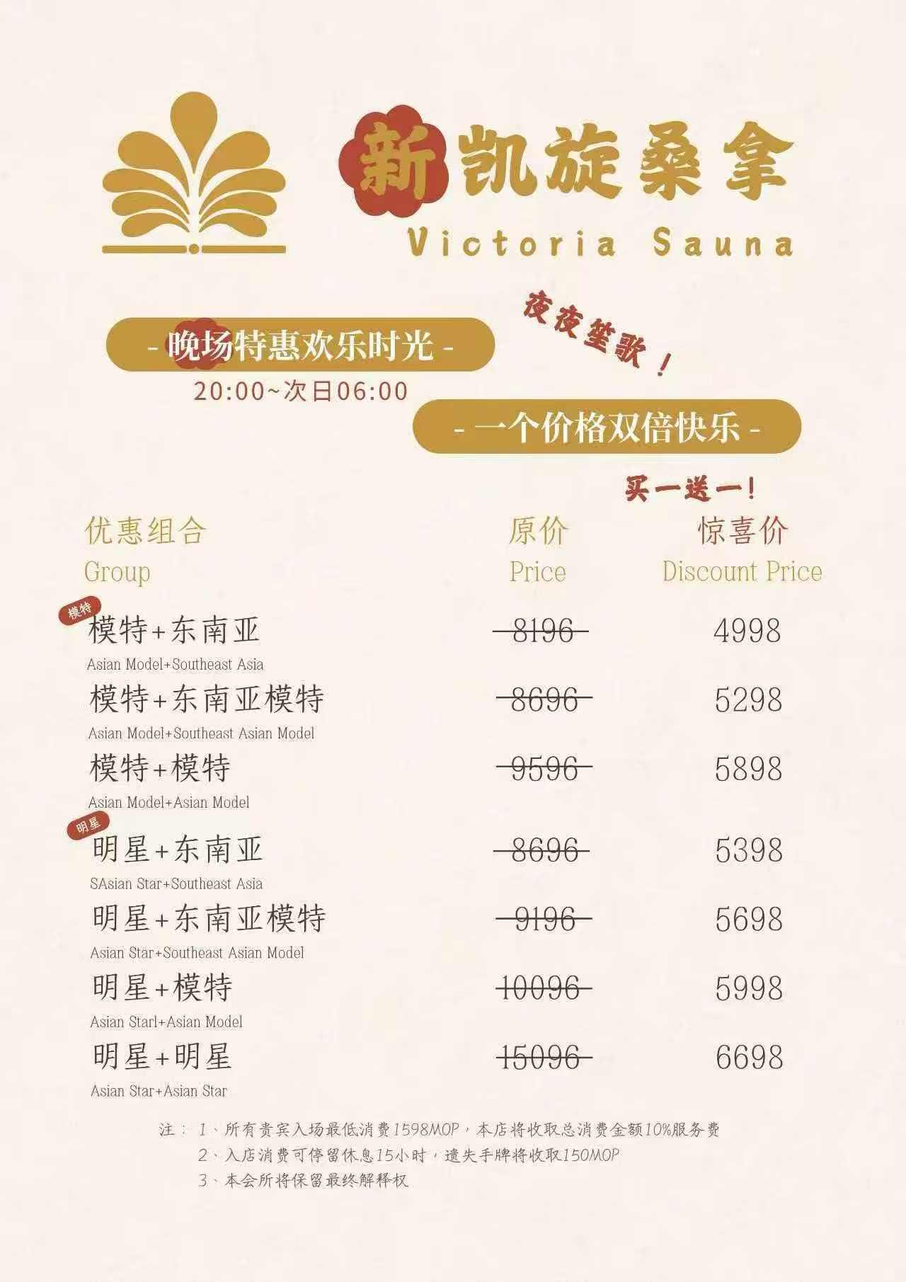 Victoria Sauna price list
